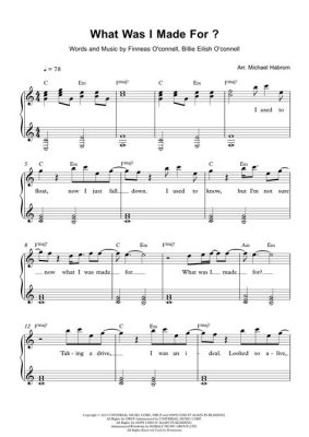 billie eilish what was i made for piano sheet music and the existential musings of a cat on a windowsill